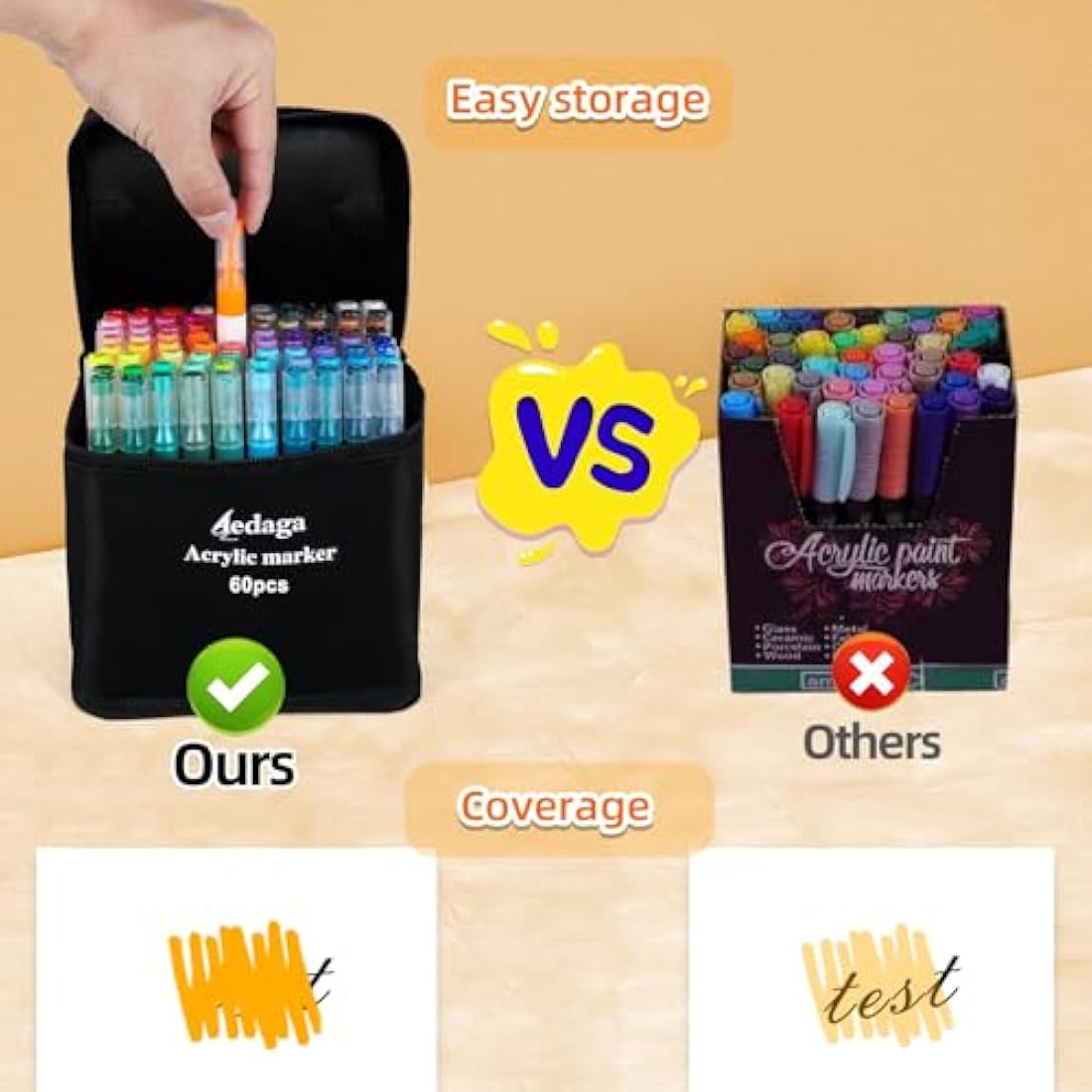 60 Color Dual Tip Acrylic Paint Pens with Drawing App