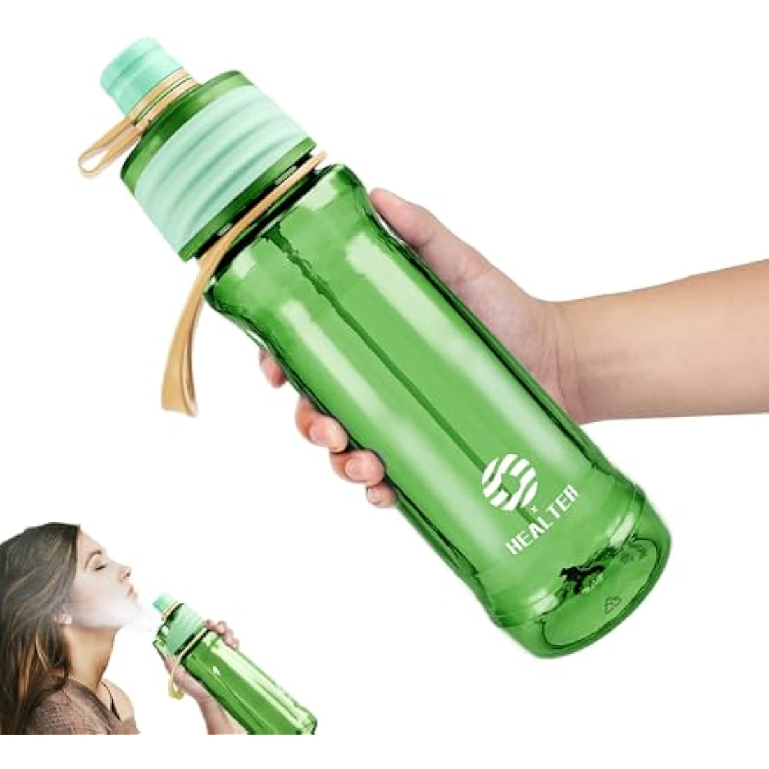 Healter 950ml Misting Water Bottle – Leakproof Spray Bottle for Sports