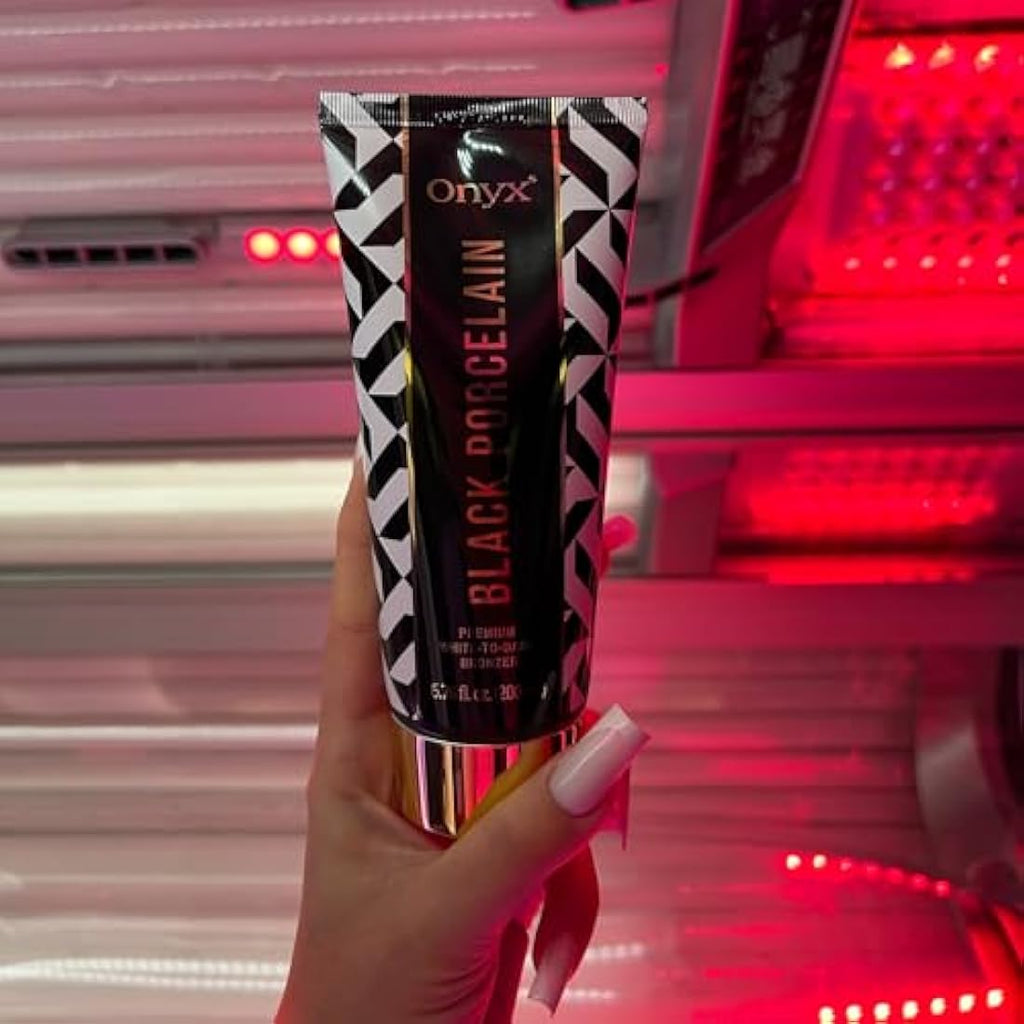 Onyx Black Porcelain Sunbed Cream | White Bronzer Tanning Lotion