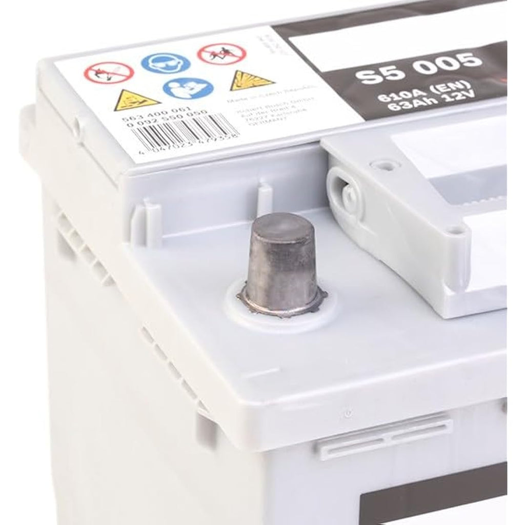 Bosch S5005 Car Battery | 63Ah 610A Lead-Acid Type 027 | Maintenance-Free