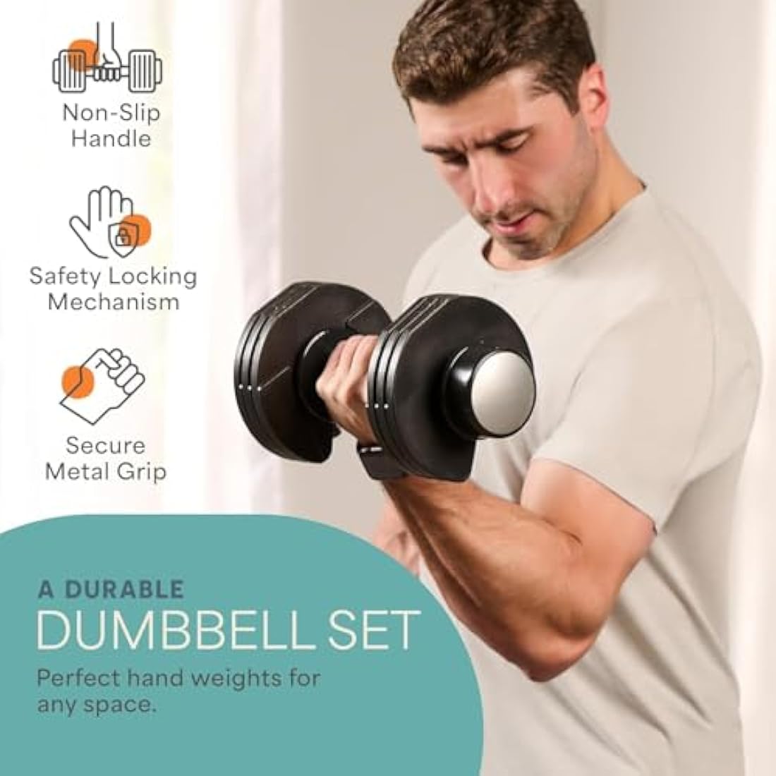 Adjustable Dumbbells Pair – 11.25kg Alloy Steel Weights