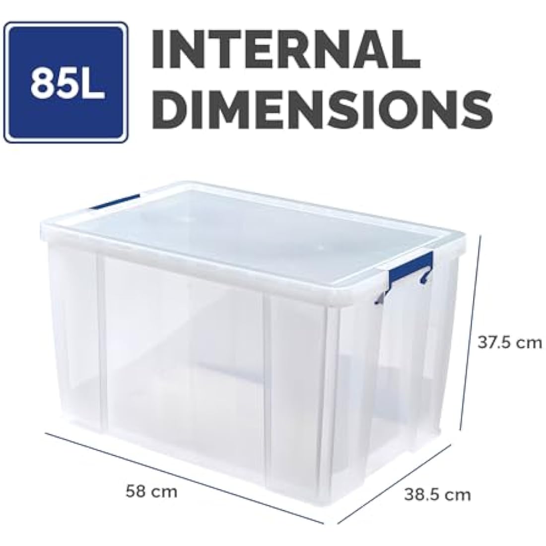 Bankers Box ProStore 85L Stackable Plastic Storage Box with Lid – Clear