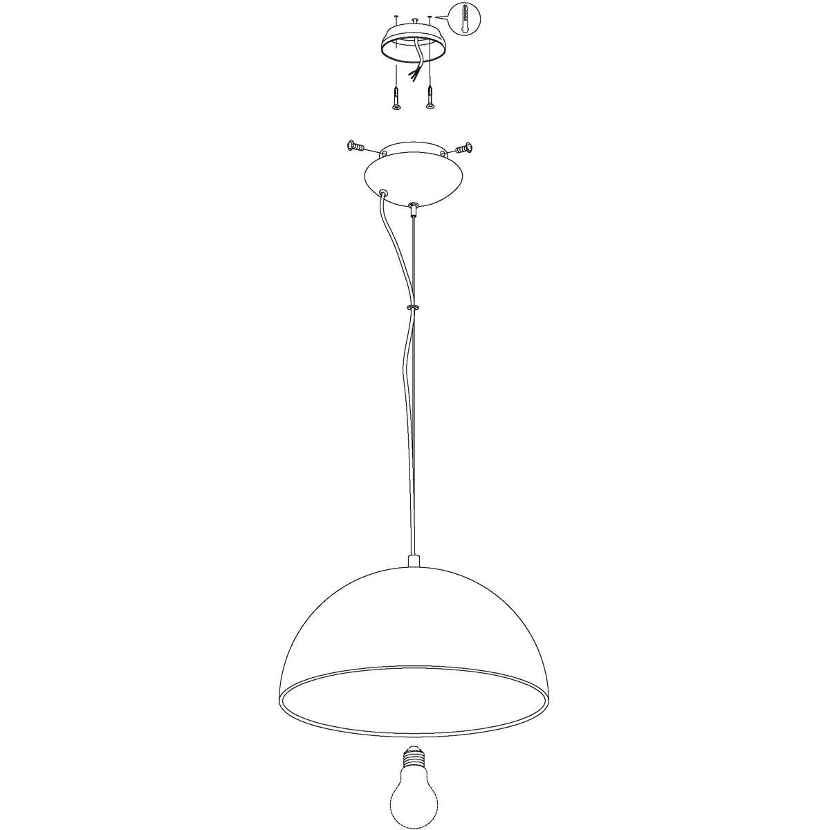 Eglo Gaetano 1 Pendant Lamp | Black & Gold Steel Hanging Light