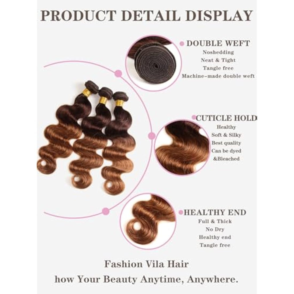 Jolof Store Ombre Brazilian Body Wave Human Hair Bundles – T4/30