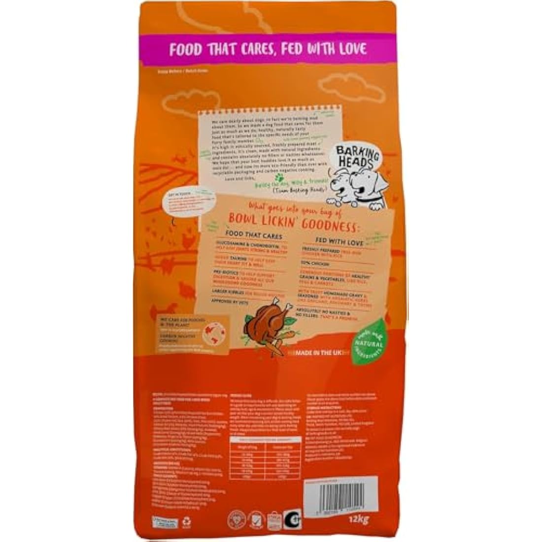 Barking Heads Bowl Lickin' Chicken Dry Dog Food - Large Breed Adult 12kg