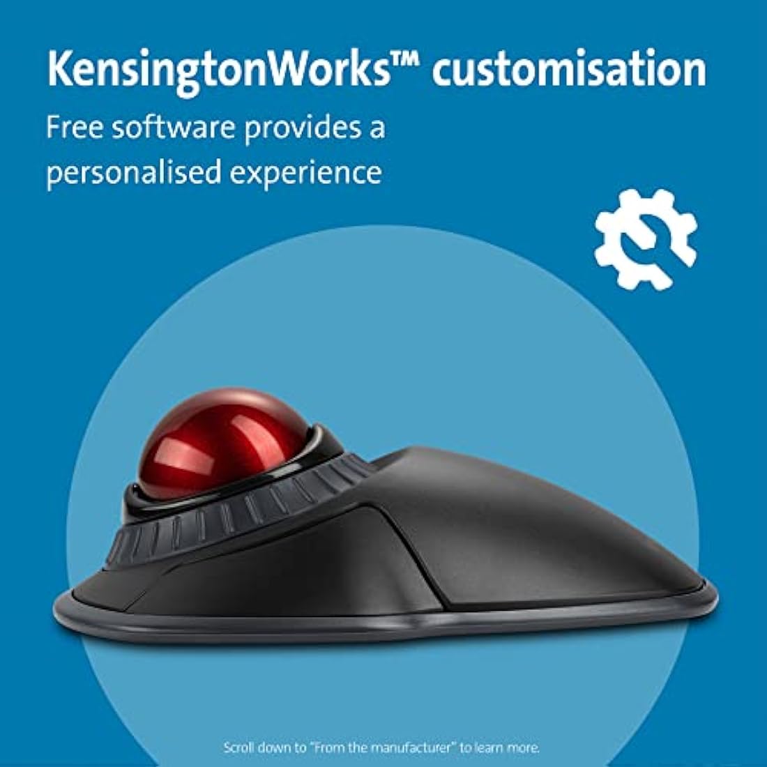 Kensington Orbit Wireless Trackball Mouse with Scroll Ring – Black