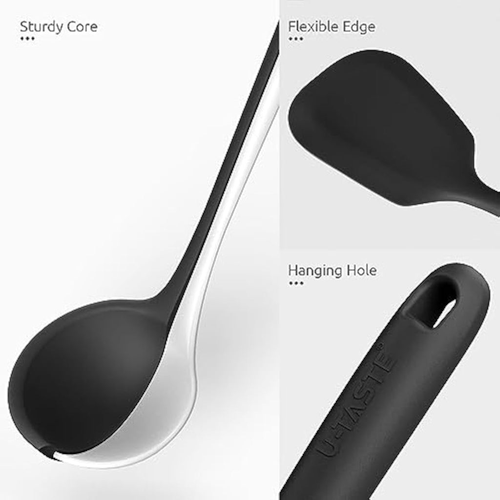 U-Taste 5-Piece Silicone Kitchen Utensil Set | 315℃ Heat Resistant - Black