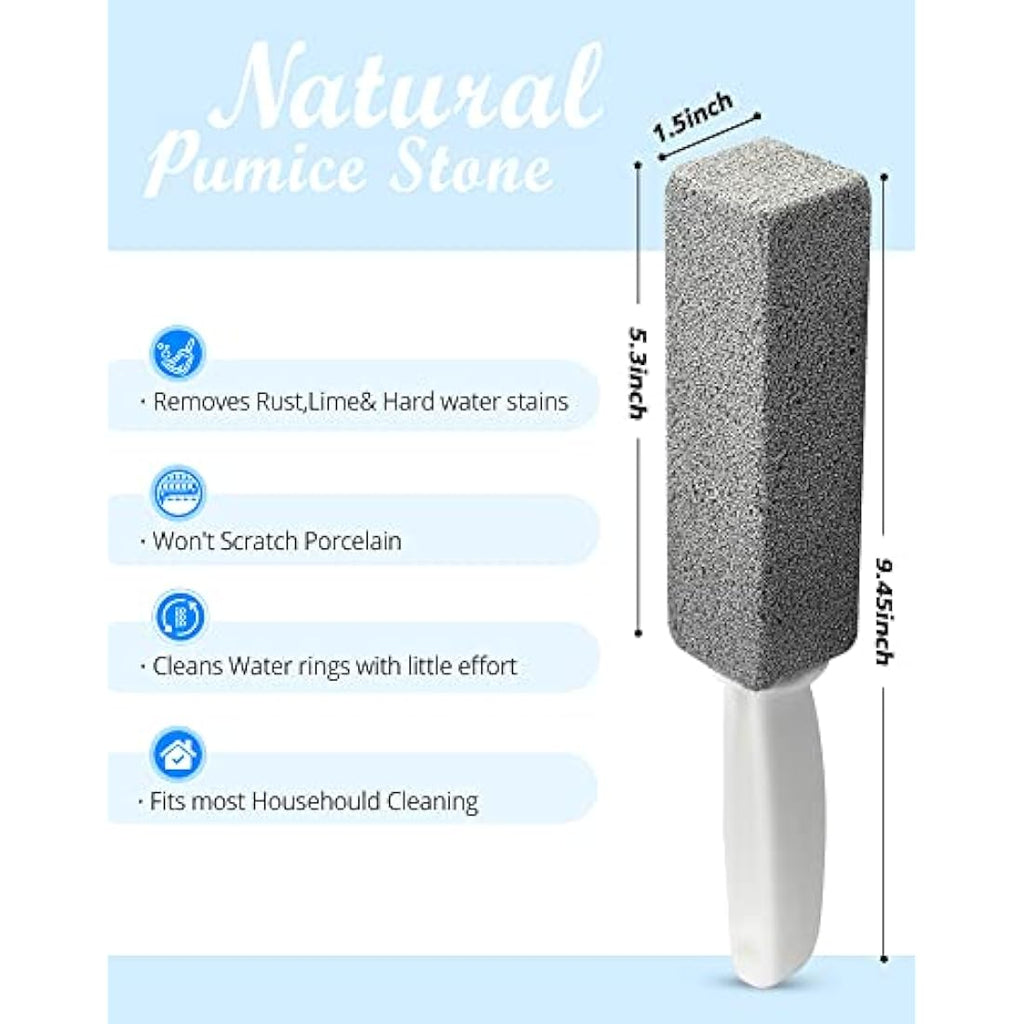 MARYTON Pumice Stone Toilet Bowl Cleaner with Handle - 2 Pack (Gray)