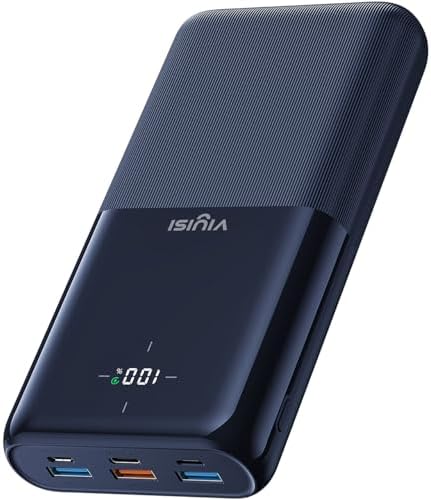 VIYISI 22.5W Fast Charging Power Bank | 4-Port USB C Portable Charger - Blue