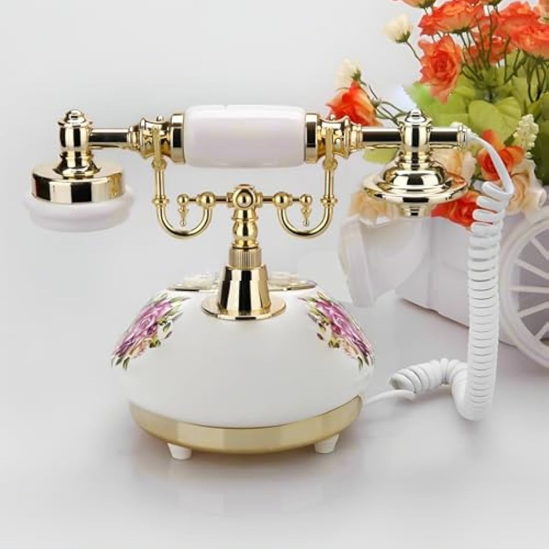 Jolof Store Retro Ceramic Antique Telephone – Vintage Landline Home Decor