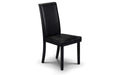 Julian Bowen Hudson Black Leather Dining Chairs - Set of 2 High Back