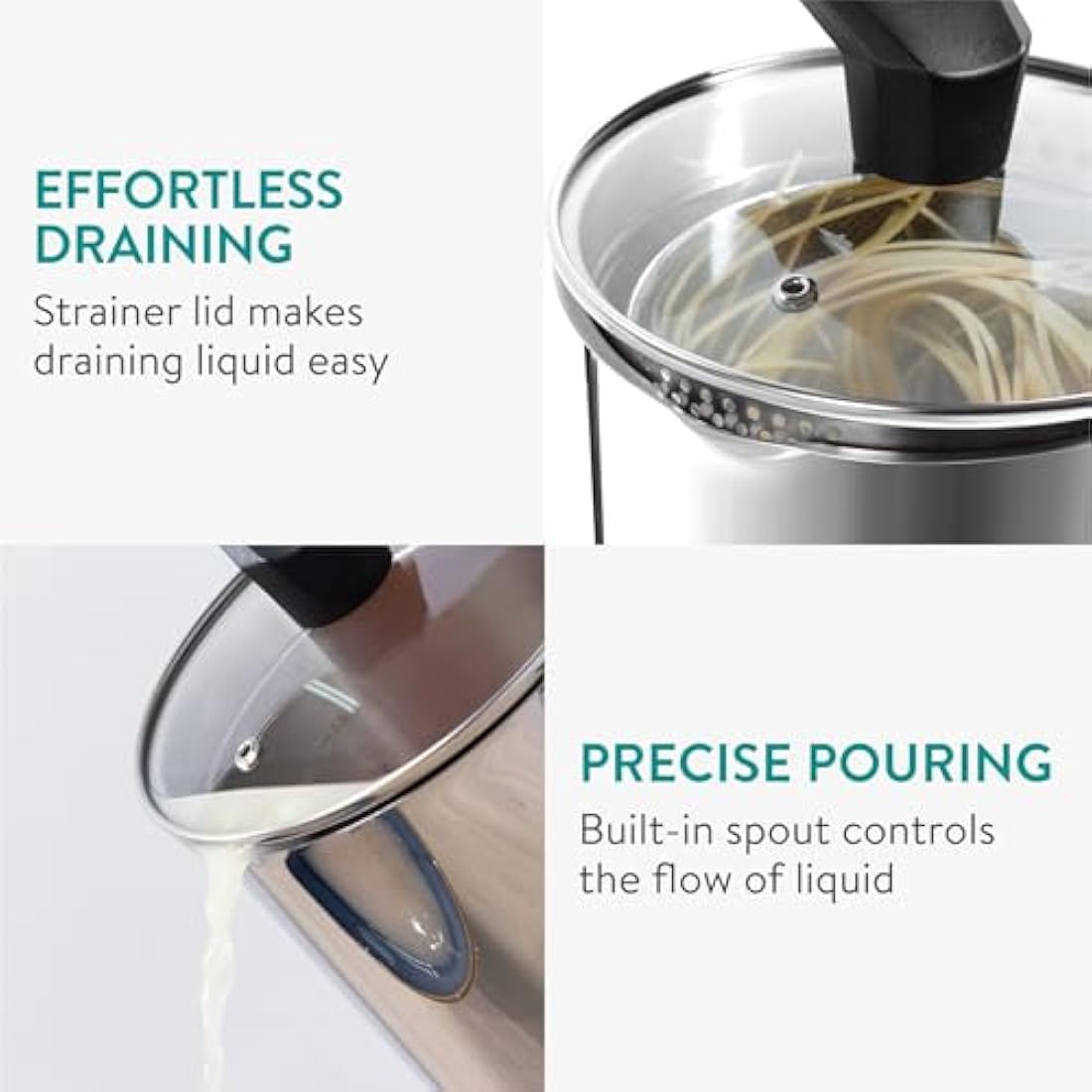 Navaris Stainless Steel Multi Pot – 3.4L Deep Fryer and Steamer Basket