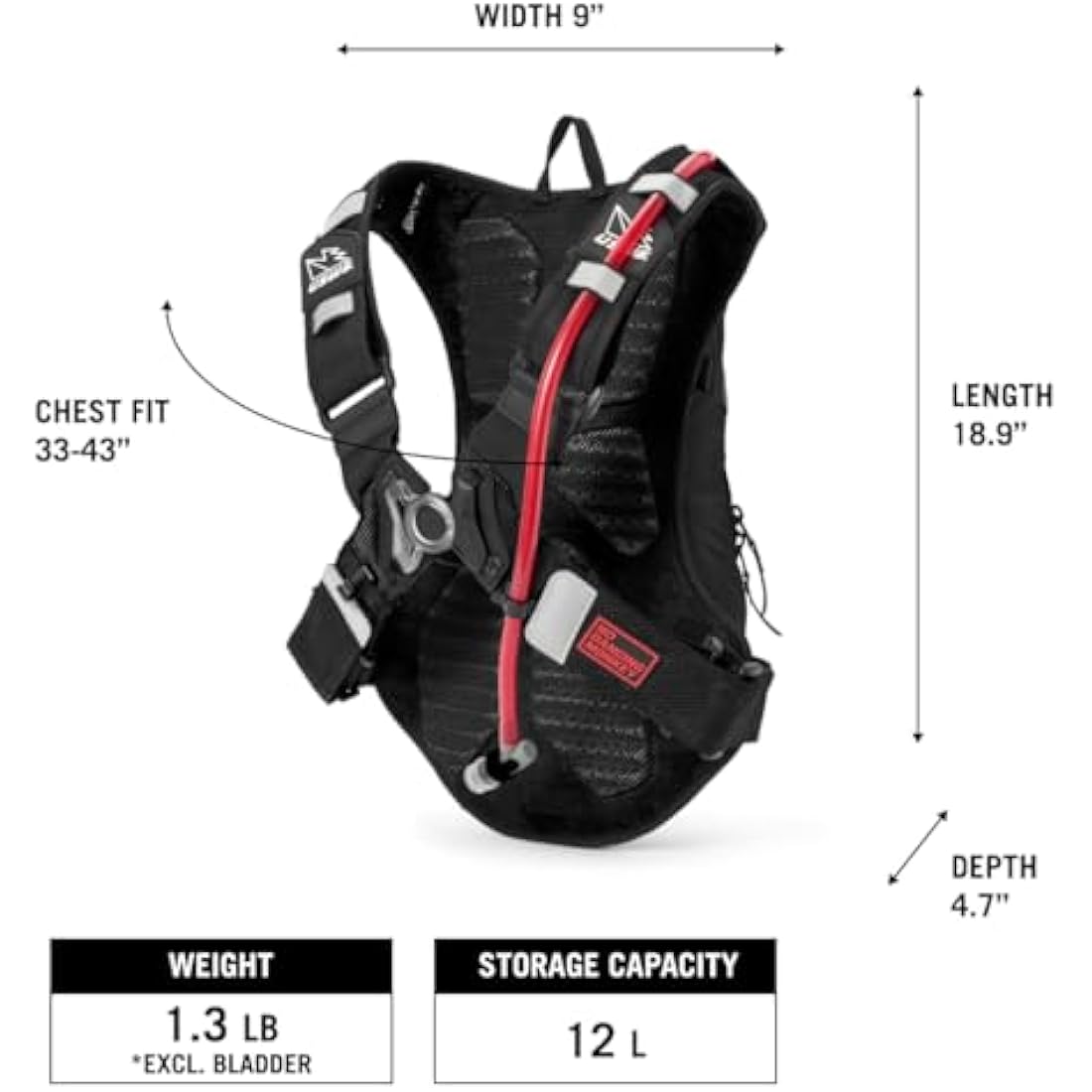 USWE MTB Hydro 12 Hydration Backpack | 3L Bladder - Blue Horizon