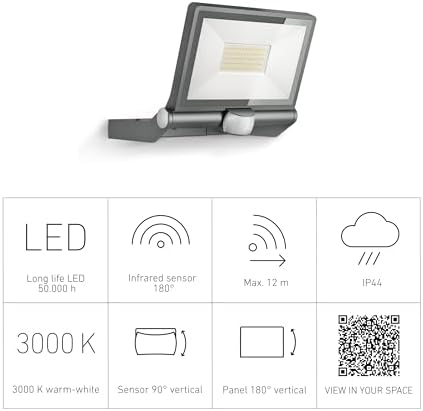 Steinel XLED ONE XL S LED Outdoor Floodlight | 180° Motion Sensor