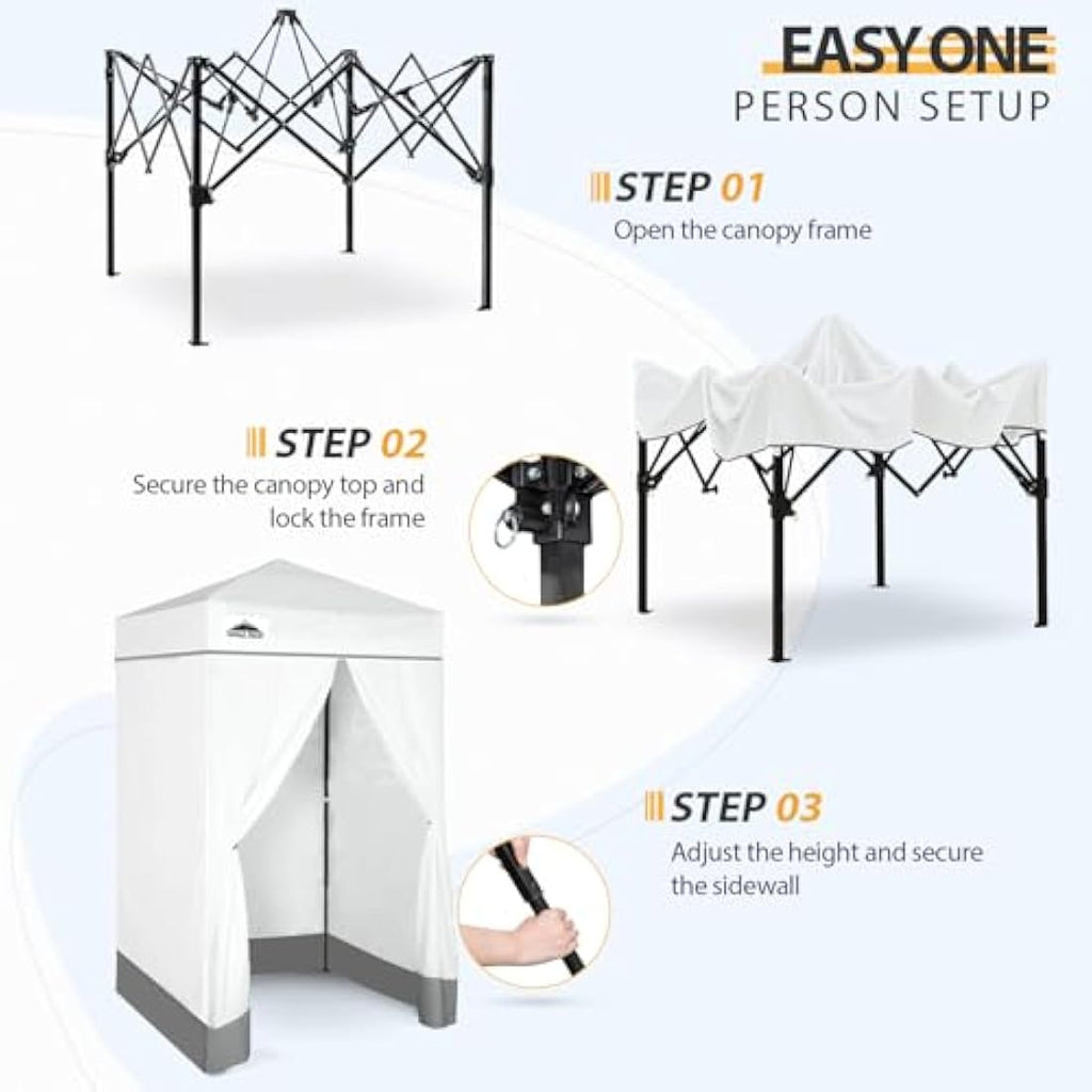 EAGLE PEAK Pop-up Privacy Changing Room – Portable 4x4 Cabana, White