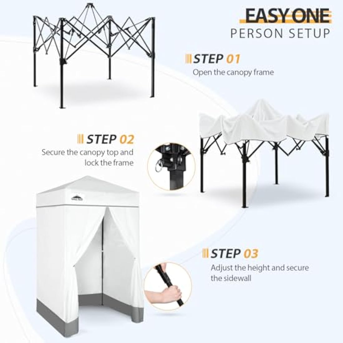 EAGLE PEAK Pop-up Privacy Changing Room – Portable 4x4 Cabana, White
