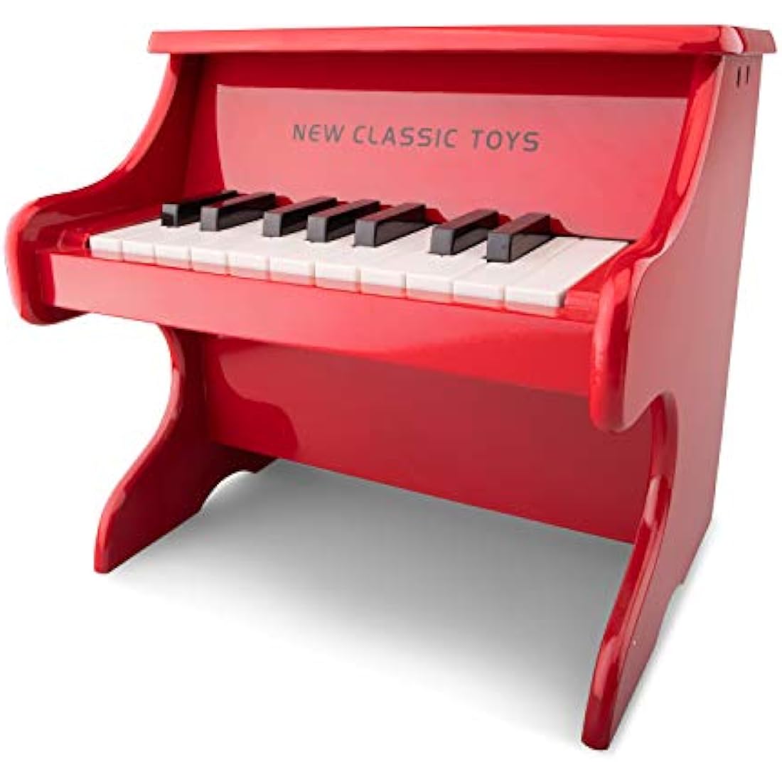 New Classic Toys Wooden Grand Piano for Toddlers with Music Book – Red
