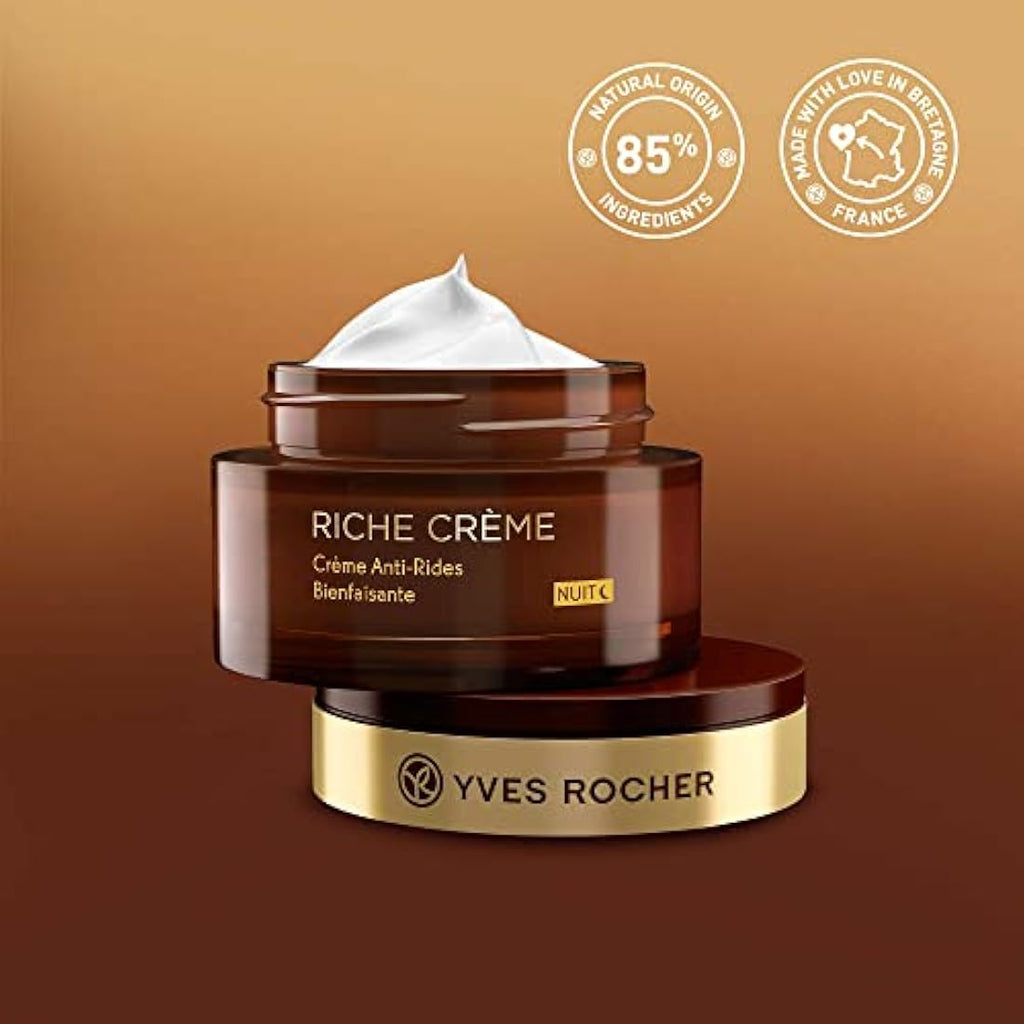 Yves Rocher Riche Crème Anti-Wrinkle Night Cream for Mature Skin - 50ml