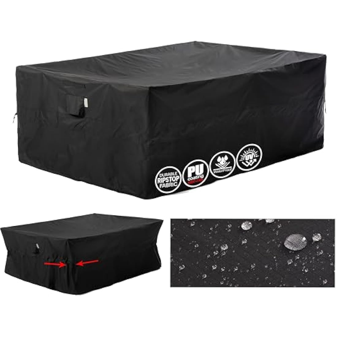 F&J Outdoors Waterproof Garden Furniture Cover – UV Resistant, Black