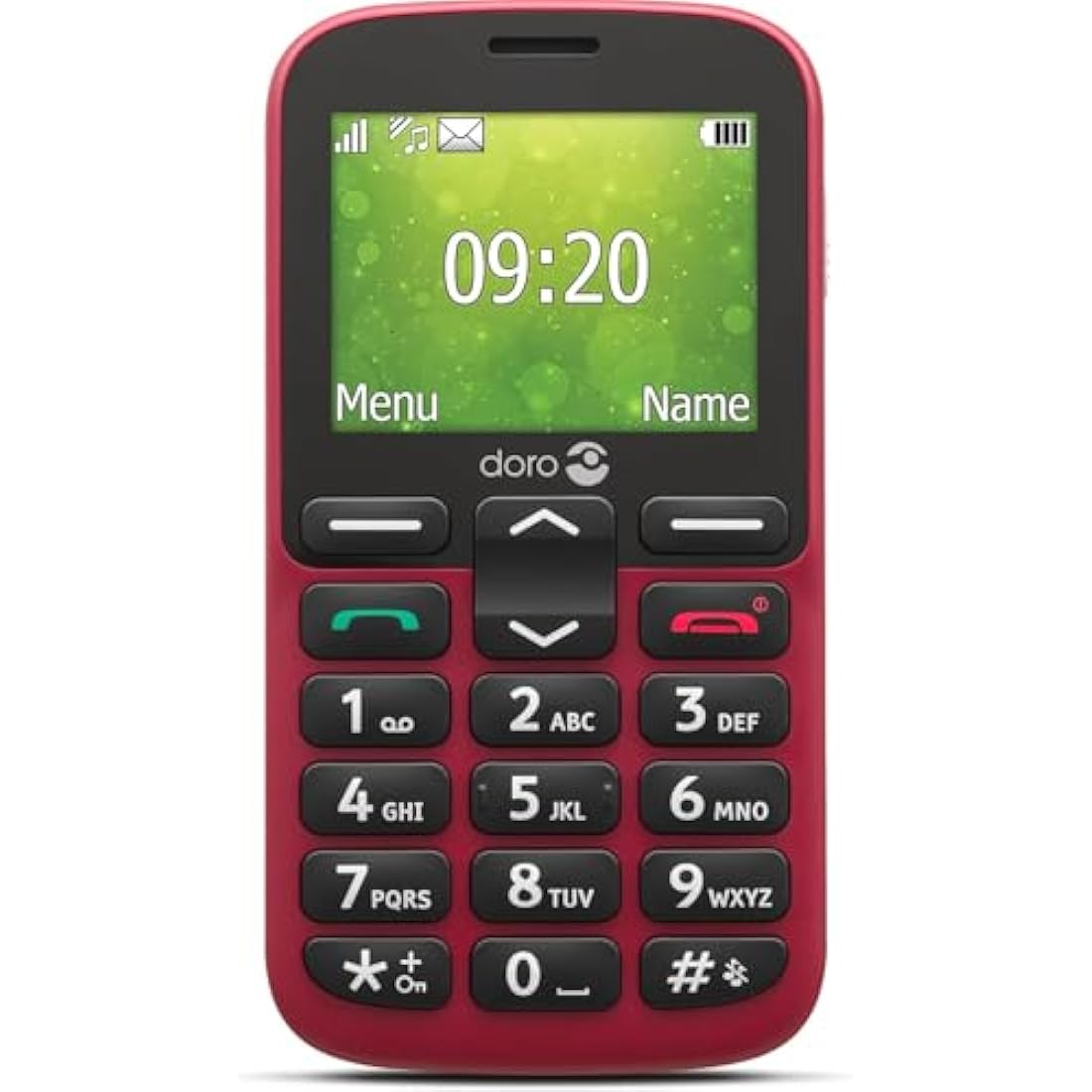 Doro 1380 Senior Mobile Phone | Unlocked 2G Dual SIM with Camera - Red