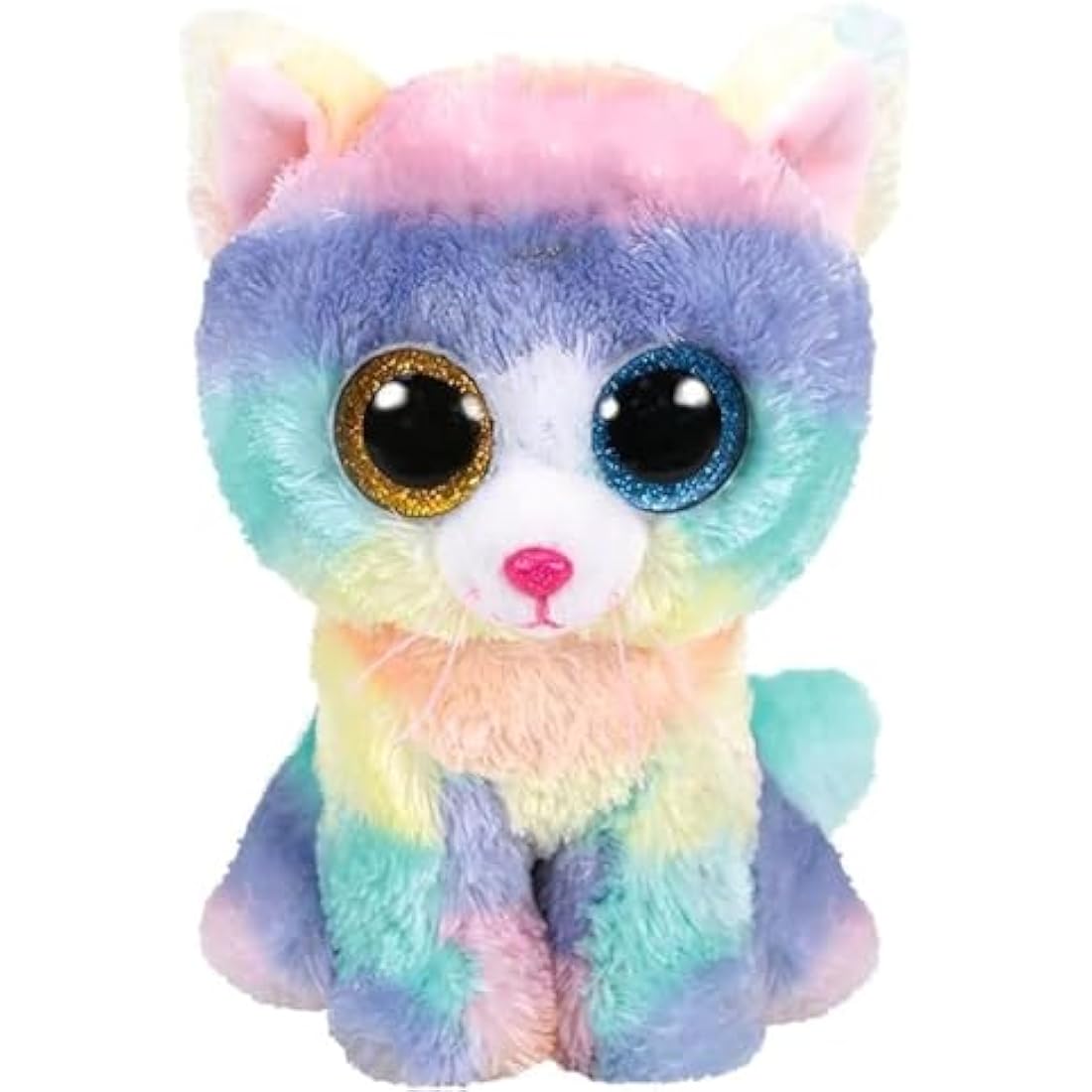 Ty Beanie Boos Heather the Cat Plush - Multicoloured Soft Toy, 15cm