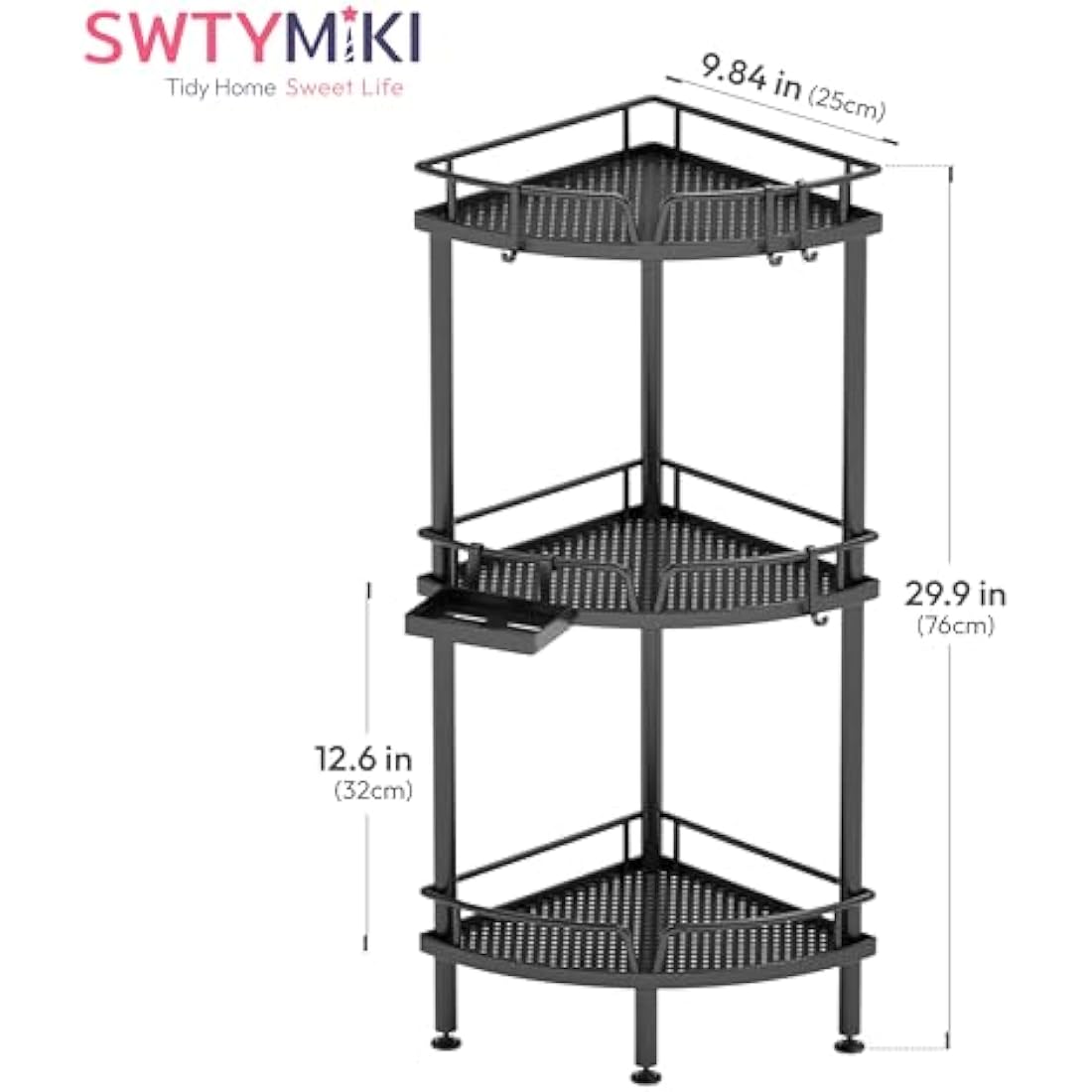 SWTYMIKI 3-Tier Corner Shower Caddy – Rustproof Stainless Steel Organizer