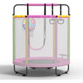 Kids Trampoline with Basketball Hoop, Swing & Pull Rings