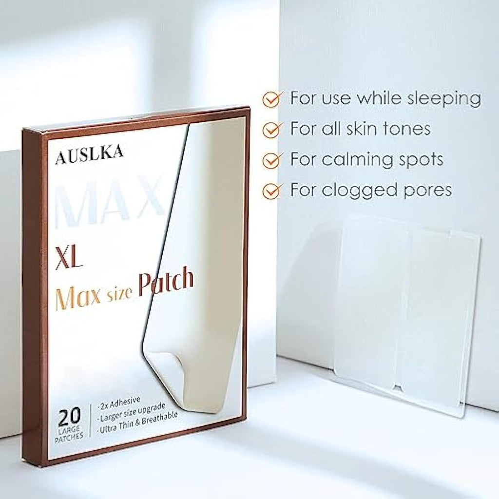 AUSLKA XL Hydrocolloid Pimple Patches – 20 Large Blemish Strips