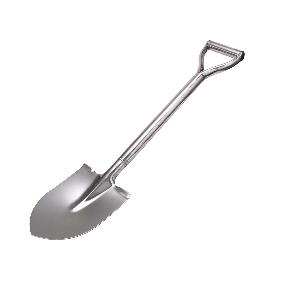 LUBAN Stainless Steel Pointed Garden Shovel with D-Handle – 80cm Spade