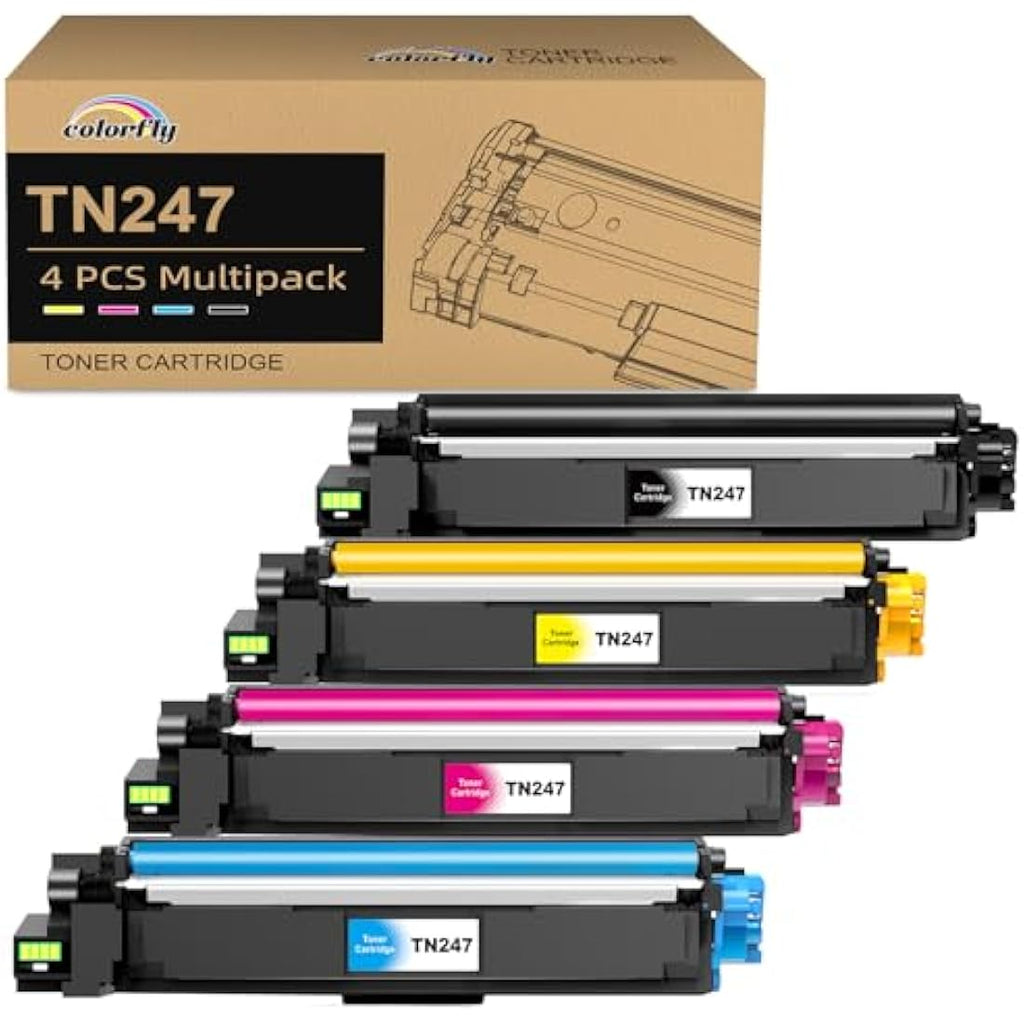 Colorfly TN-247 TN-243 Compatible Toner for Brother MFC-L3750CDW (4 Pack)