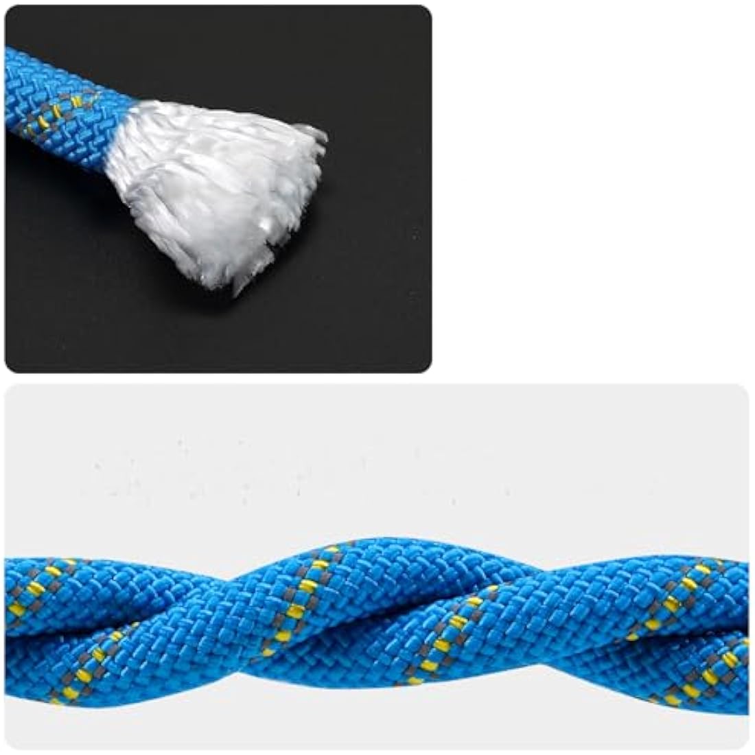 NorthPada 10mm x 30m Static Nylon Climbing Rope – Reflective Blue