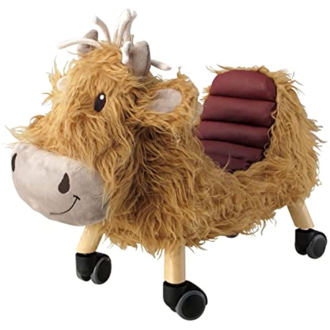 Little Bird Told Me Hubert Highland Cow Ride On Toy - Toddler Wooden Toy