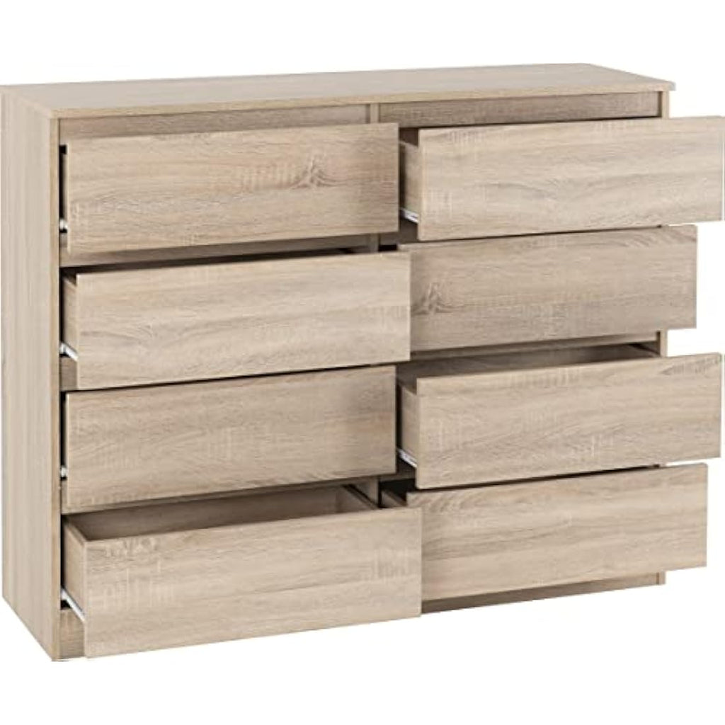 Seconique Malvern 8 Drawer Chest – Sonoma Oak Effect Bedroom Dresser