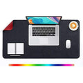 DOBAOJIA Large PU Leather Desk Pad | Waterproof Dual-Side Mouse Mat (Black/Red)