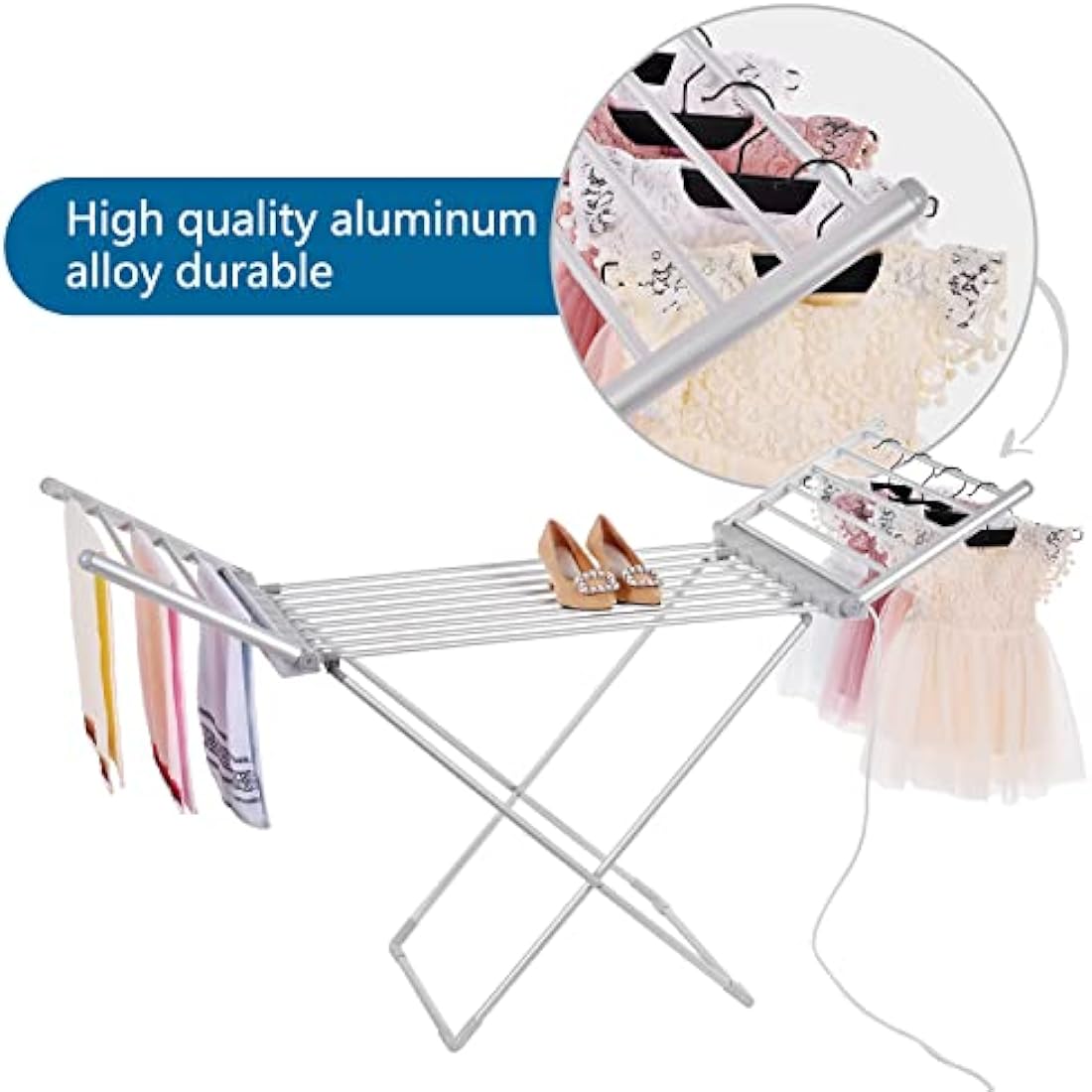 Rainberg Electric Heated Folding Clothes Dryer – 230W 18 Rail Airer