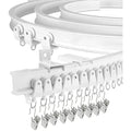 20FT Flexible Ceiling Curtain Track – Heavy Duty White Rail
