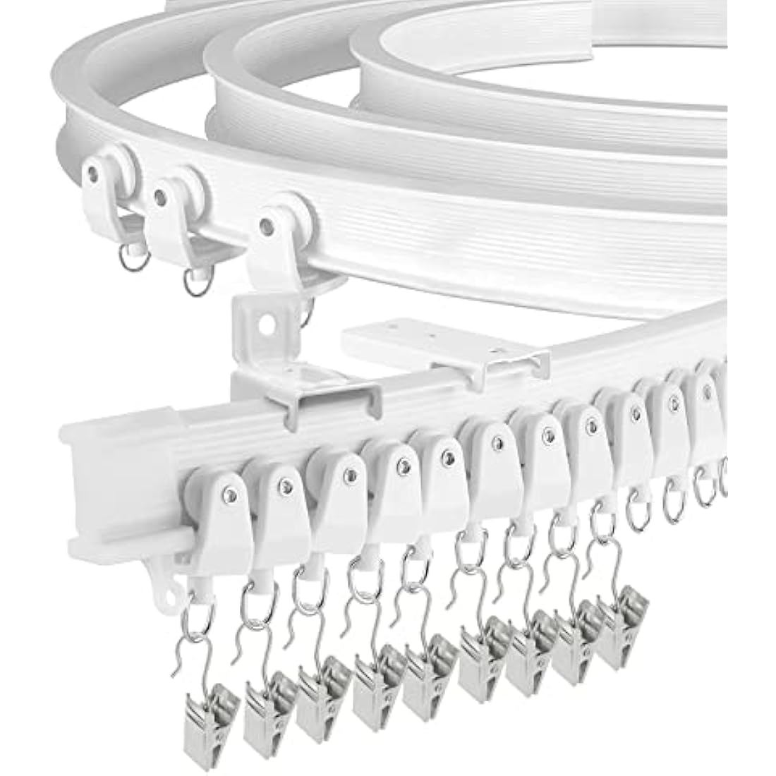 20FT Flexible Ceiling Curtain Track – Heavy Duty White Rail