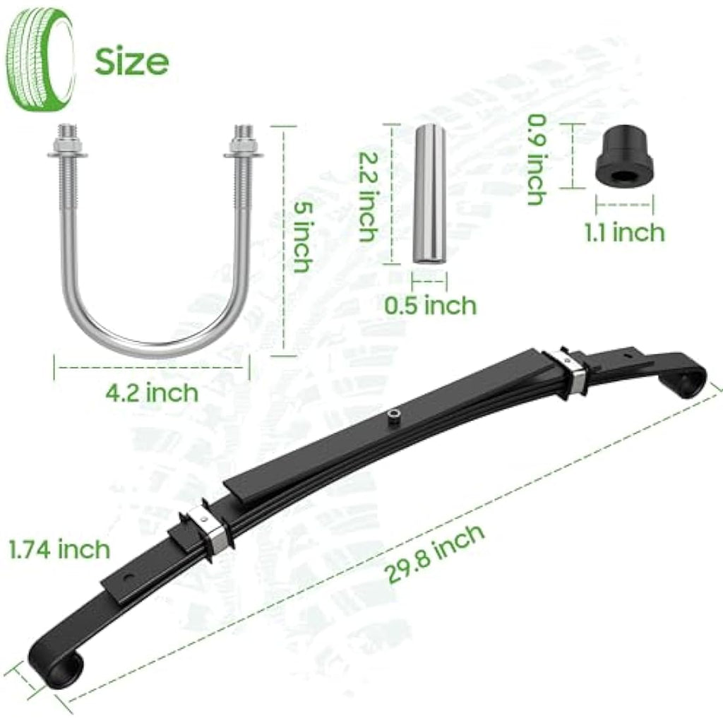 10L0L Club Car DS Heavy Duty 4-Leaf Rear Spring Kit for Gas & Electric