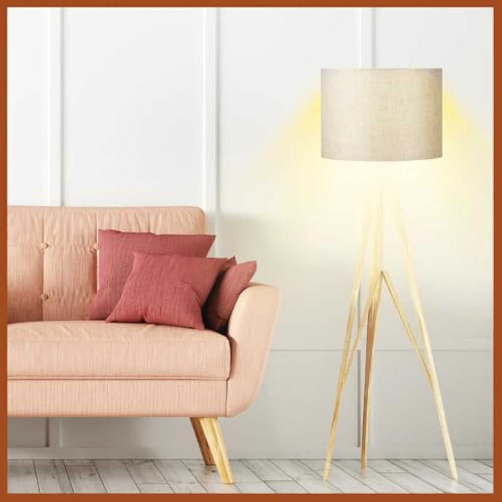 Weewooday Linen Drum Lampshades with E27 to E14 Adapters, 4 Pack – Taupe