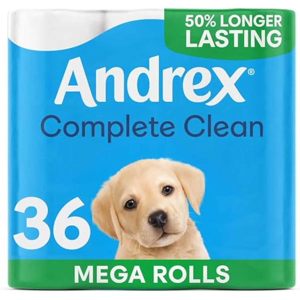 Andrex Classic Clean Mega Toilet Roll – 36 Bulk XL Rolls (54 Standard)