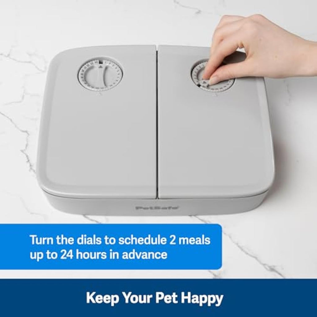PetSafe 2 Meal Automatic Pet Feeder – BPA-Free Bowls for Cats & Dogs