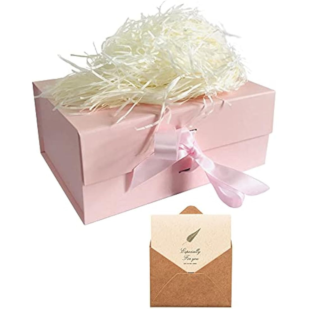 Jolof Store Pale Pink Magnetic Gift Box with Ribbon – 23.5x17x10cm