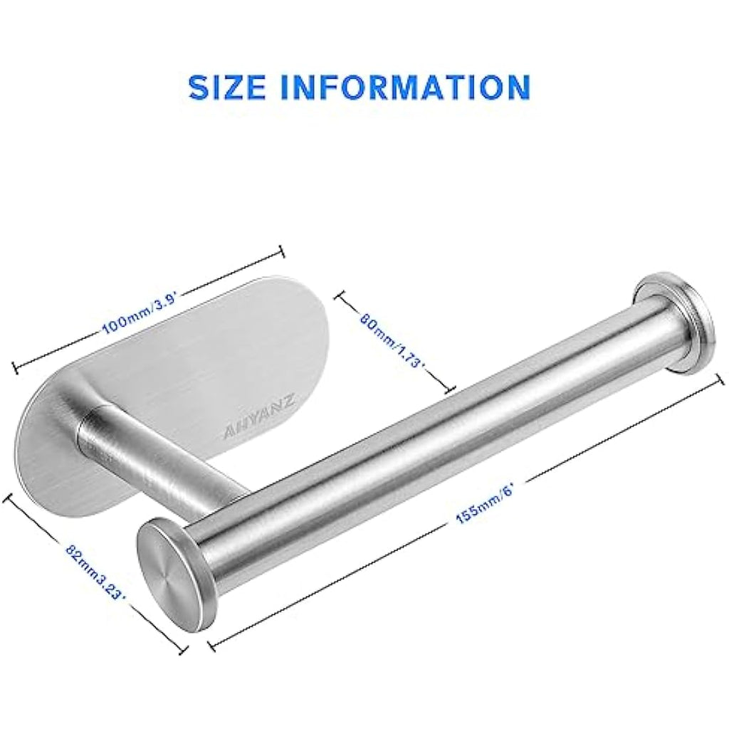 Ahyanz Adhesive Toilet Paper Holder | SUS 304 Stainless Steel - No Drill