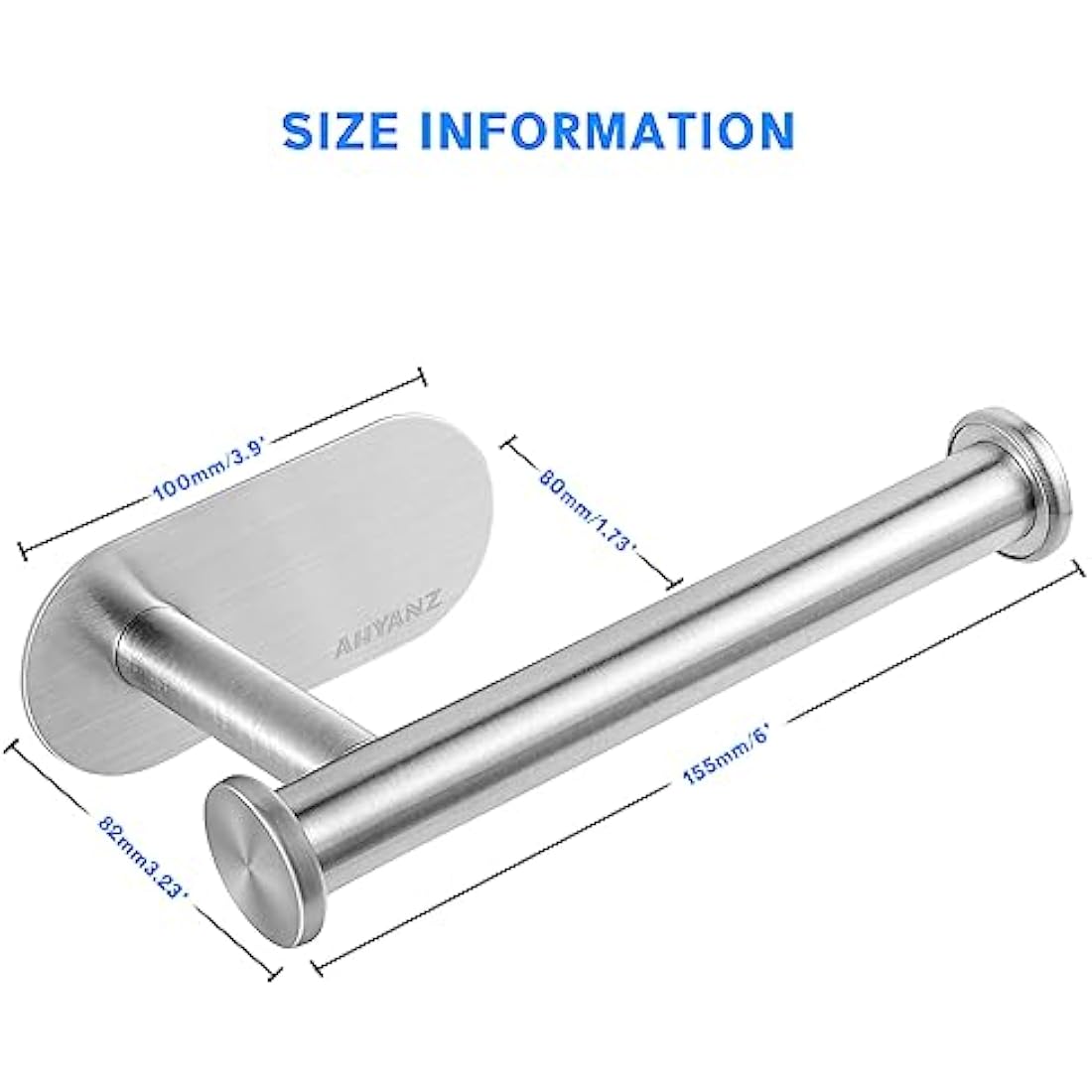 Ahyanz Adhesive Toilet Paper Holder | SUS 304 Stainless Steel - No Drill