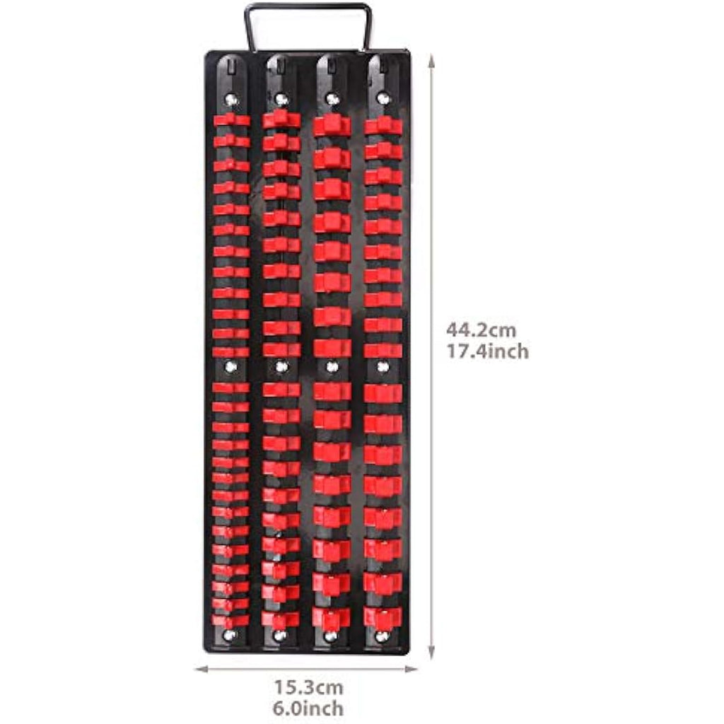 CASOMAN 80-Piece Socket Organizer Tray | 1/4, 3/8, 1/2-Inch Drive Rails
