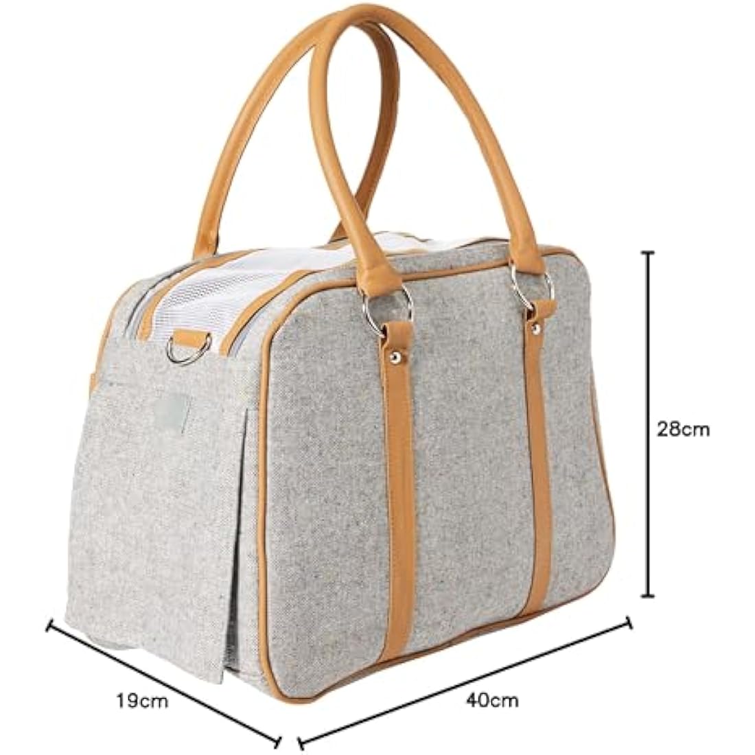 Trixie Helen Dog Carrier – Grey Polyester Travel Bag with Leash