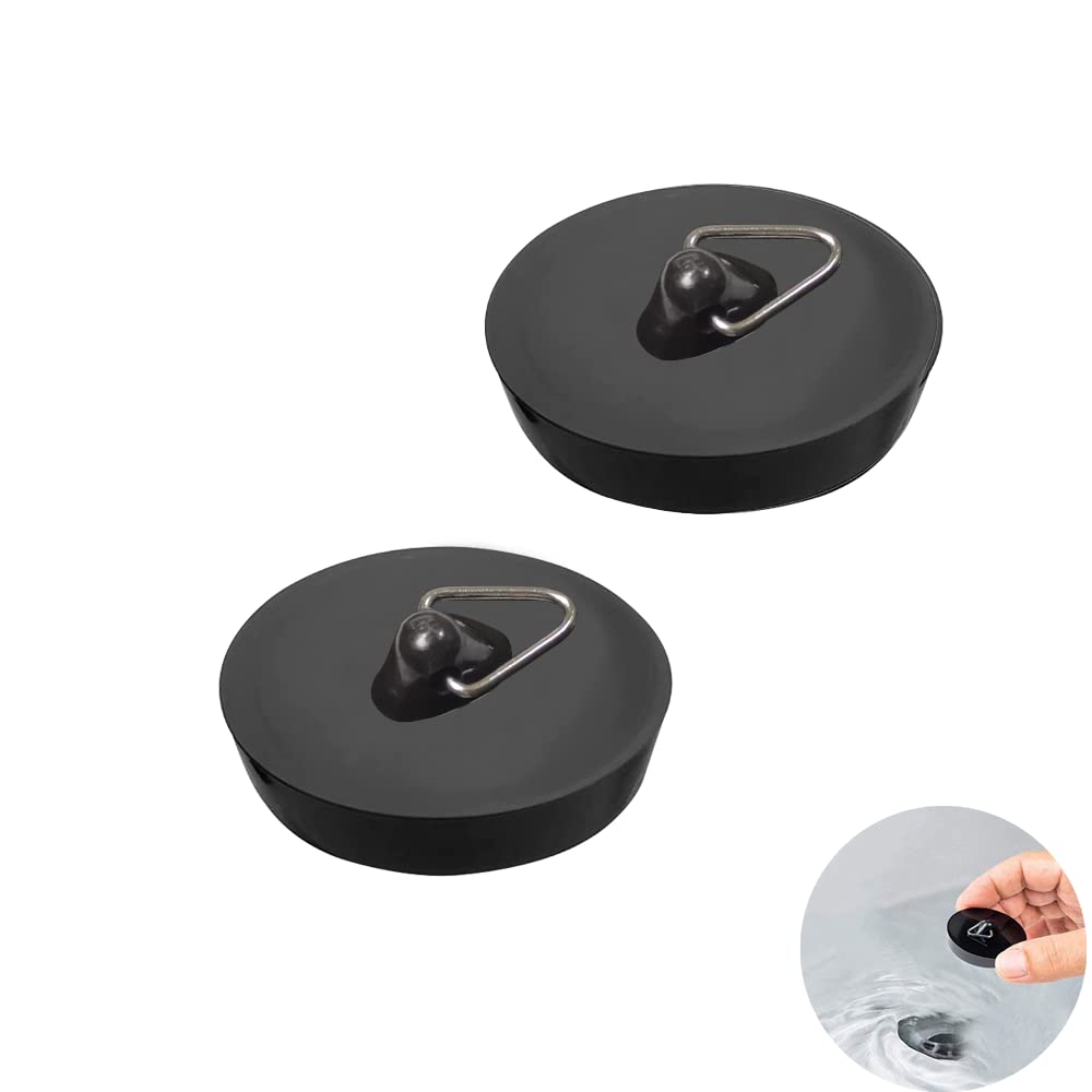 2 Pcs Drain Stopper Set, Bath Plugs, Sink Plug Rubber with Hanging Ring for Bathtub, Kitchen and Bathroom - image 1