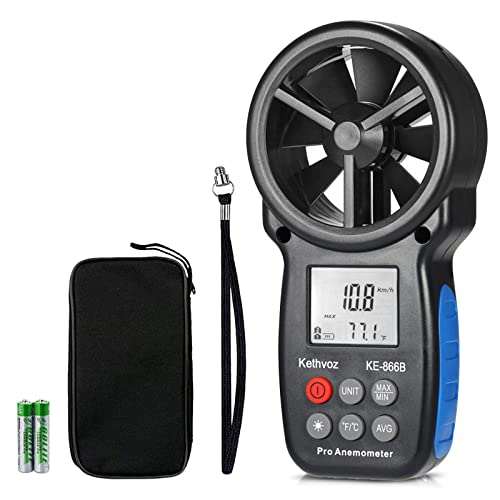Kethvoz Digital Anemometer | Handheld Wind Speed Gauge with Wind Chill