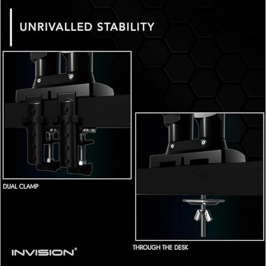 Invision MX400 Dual Monitor Arm – Ergonomic Desk Mount for 19-32" Screens