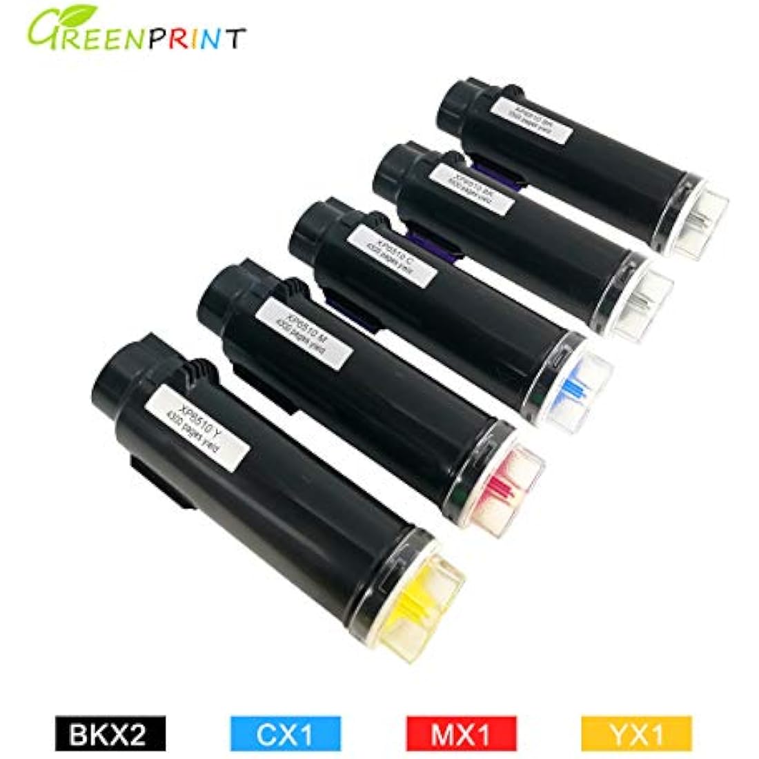 GREENPRNT 5-Pack Compatible Toner for Xerox Phaser 6510 WorkCentre 6515